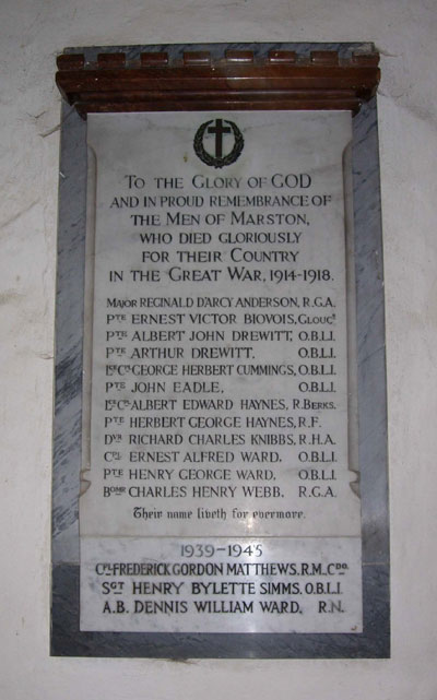 War memorial, Old Marston Church