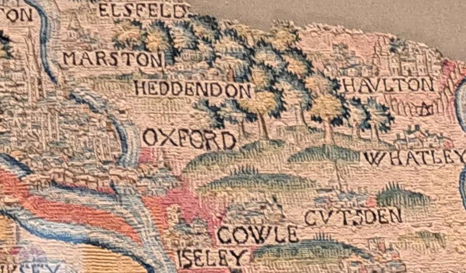 Sheldon tapestry map showing Headington