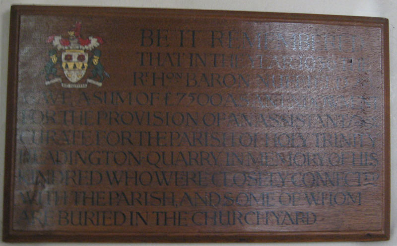 Board in Quarry Church