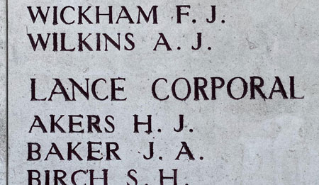 Harold Akers inscription